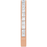 14K Gold Square Lab-Grown Diamond Channel-Set Anniversary Band – 2.25x2.25 mm Stones - Rose Gold - view 4