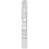 14K Gold Square Lab-Grown Diamond Channel-Set Anniversary Band – 2.25x2.25 mm Stones - White Gold - view 4