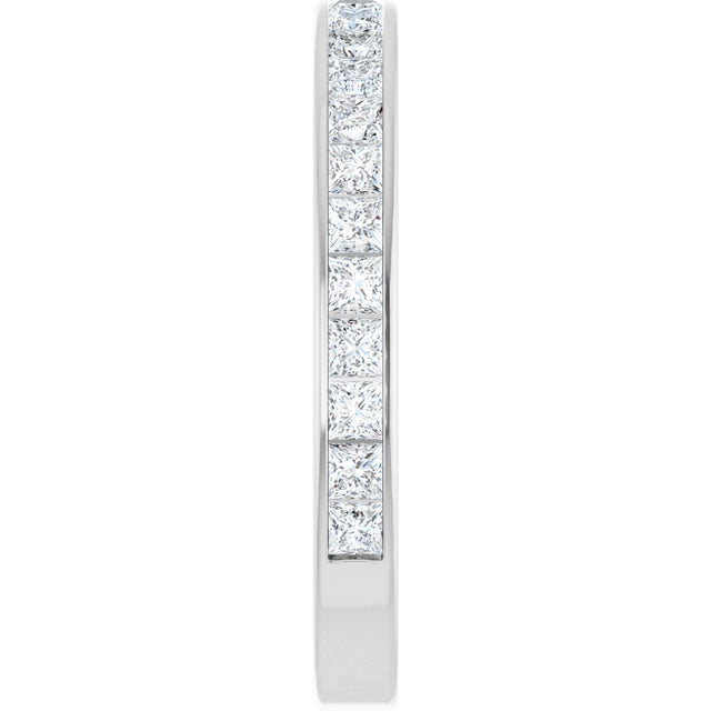 14K Gold Square Lab-Grown Diamond Channel-Set Anniversary Band – 2.25x2.25 mm Stones - White Gold - view 4