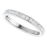 14K Gold Square Lab-Grown Diamond Channel-Set Anniversary Band – 2x2 mm Stones - White Gold - view 5