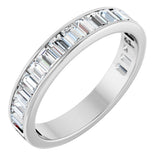 14K Gold Straight Baguette Natural Diamond Channel-Set Anniversary Band – 3x2 mm Stones - White Gold