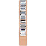 14K Gold Straight Baguette Natural Diamond Channel-Set Anniversary Band – 3x2 mm Stones - Rose Gold - view 4