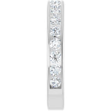 14K Gold Round Natural Diamond Channel-Set Anniversary Band – 2.25 mm Stones - White Gold - view 4