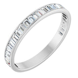 14K Gold Straight Baguette Lab-Grown Diamond Channel-Set Anniversary Band – 3x2 mm Stones (2 3/8 CTW) - White Gold