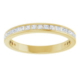 14K Gold Square Lab-Grown Diamond Channel-Set Anniversary Band – 1.5x1.5 mm Stones - Yellow Gold - view 3