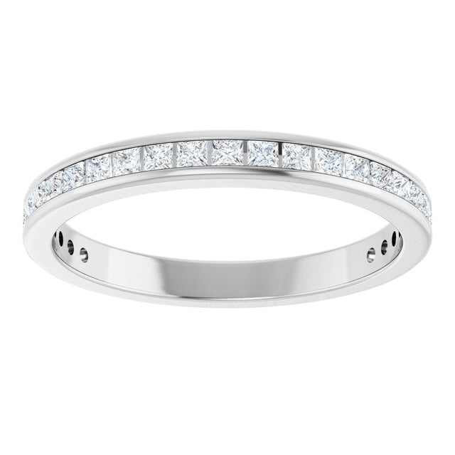 14K Gold Square Lab-Grown Diamond Channel-Set Anniversary Band – 1.5x1.5 mm Stones - White Gold - view 3
