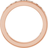 14K Gold Square Lab-Grown Diamond Channel-Set Anniversary Band – 2x2 mm Stones - Rose Gold - view 2