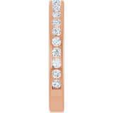 14K Gold Round Natural Diamond Channel-Set Anniversary Band – 1.7 mm Stones - Rose Gold - view 4