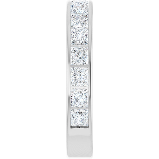 14K Gold Square Natural Diamond Channel-Set Anniversary Band – 2.5x2.5 mm Stones - White Gold - view 4