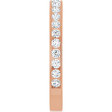 14K Gold Round Natural Diamond Channel-Set Anniversary Band – 2.5 mm Stones - Rose Gold - view 4