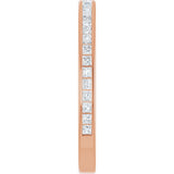 14K Gold Square Lab-Grown Diamond Channel-Set Anniversary Band – 1.5x1.5 mm Stones - Rose Gold - view 4