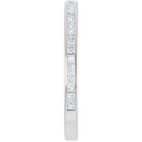 14K Gold Square Lab-Grown Diamond Channel-Set Anniversary Band – 1.5x1.5 mm Stones - White Gold - view 4