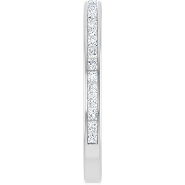 14K Gold Square Lab-Grown Diamond Channel-Set Anniversary Band – 1.5x1.5 mm Stones - White Gold - view 4