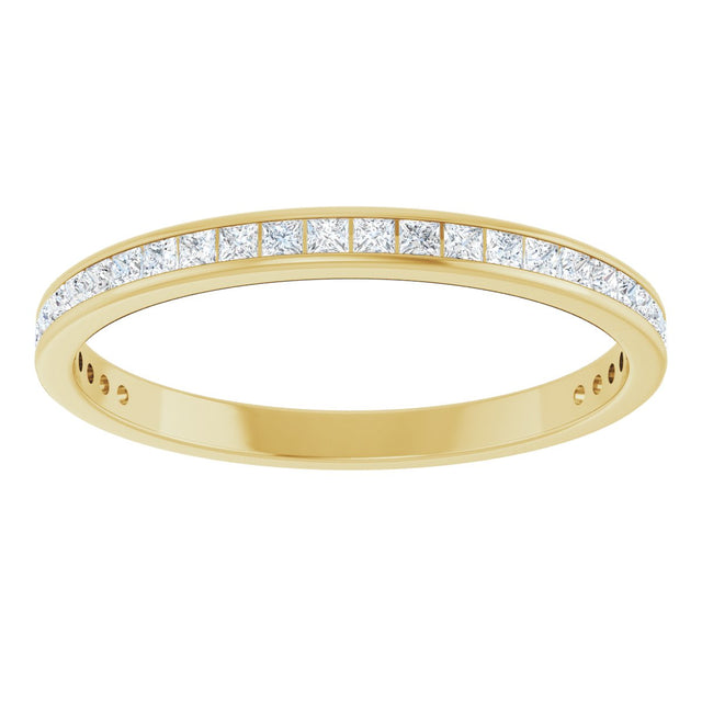10K Gold Square Lab-Grown Diamond Channel-Set Anniversary Band – 1.75x1.75 mm Stones - Yellow Gold - view 3