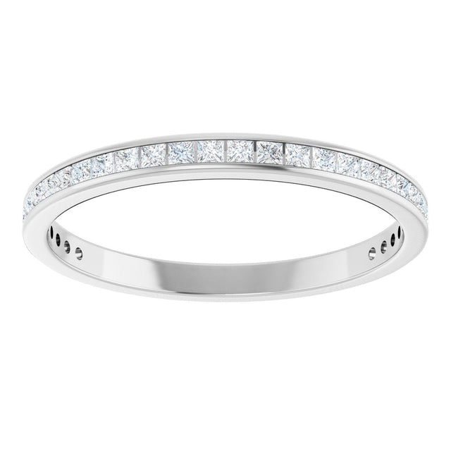 10K Gold Square Lab-Grown Diamond Channel-Set Anniversary Band – 1.75x1.75 mm Stones - White Gold - view 3
