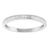 10K Gold Square Natural Diamond Channel-Set Anniversary Band – 1 CTW - White Gold - view 3