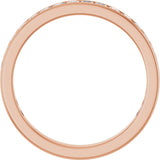 14K Gold Square Natural Diamond Channel-Set Anniversary Band – 2.25x2.25 mm Stones - Rose Gold - view 2