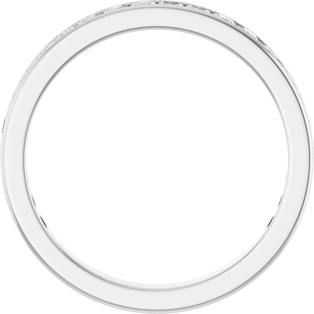 14K Gold Square Lab-Grown Diamond Channel-Set Anniversary Band – 2.25x2.25 mm Stones - White Gold - view 2