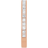 14K Gold Square Lab-Grown Diamond Channel-Set Anniversary Band – 2x2 mm Stones - Rose Gold - view 4