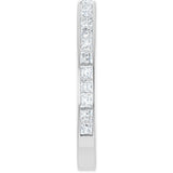 14K Gold Square Natural Diamond Channel-Set Anniversary Band – 2x2 mm Stones - White Gold - view 4