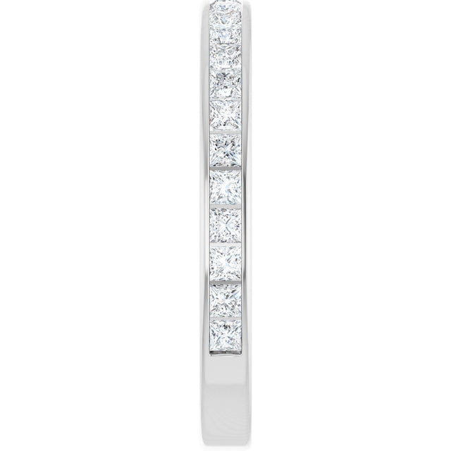 14K Gold Square Natural Diamond Channel-Set Anniversary Band – 2x2 mm Stones - White Gold - view 4
