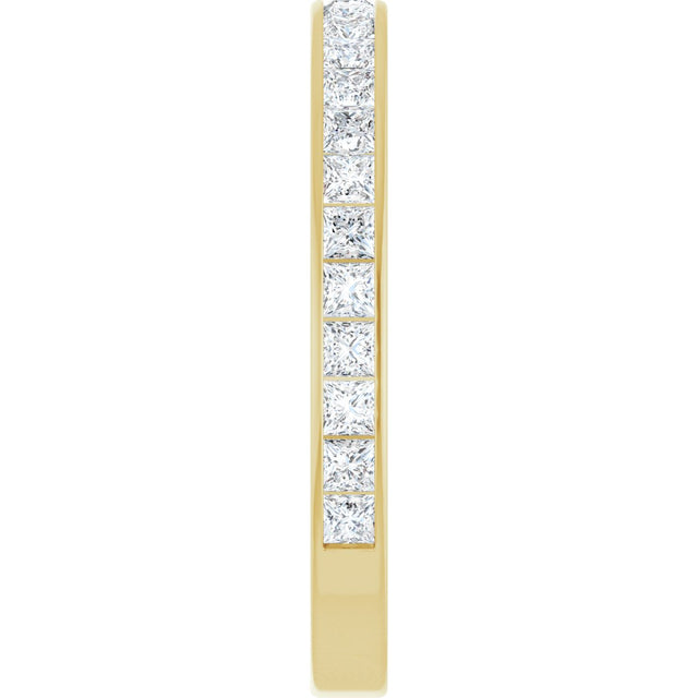14K Gold Square Lab-Grown Diamond Channel-Set Anniversary Band – 2.5x2.5 mm Stones (2 1/3–2 3/8 CTW) - Yellow Gold - view 4
