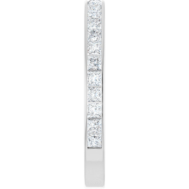 14K Gold Square Lab-Grown Diamond Channel-Set Anniversary Band – 2.5x2.5 mm Stones (2 1/3–2 3/8 CTW) - White Gold - view 4