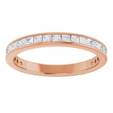 14K Gold Square Lab-Grown Diamond Channel-Set Anniversary Band – 2x2 mm Stones - Rose Gold - view 3