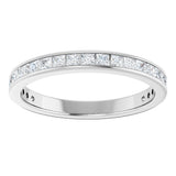 14K Gold Square Lab-Grown Diamond Channel-Set Anniversary Band – 2x2 mm Stones - White Gold - view 3
