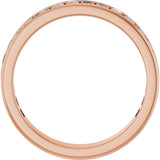 14K Gold Straight Baguette Natural Diamond Channel-Set Anniversary Band – 3x2 mm Stones - Rose Gold - view 2