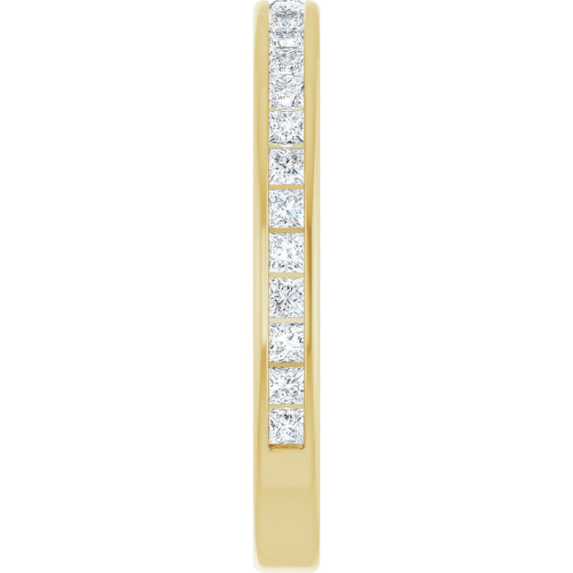 14K Gold Square Lab-Grown Diamond Channel-Set Anniversary Band – 1.5x1.5 mm Stones - Yellow Gold - view 4