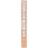 14K Gold Square Lab-Grown Diamond Channel-Set Anniversary Band – 1.5x1.5 mm Stones - Rose Gold - view 4