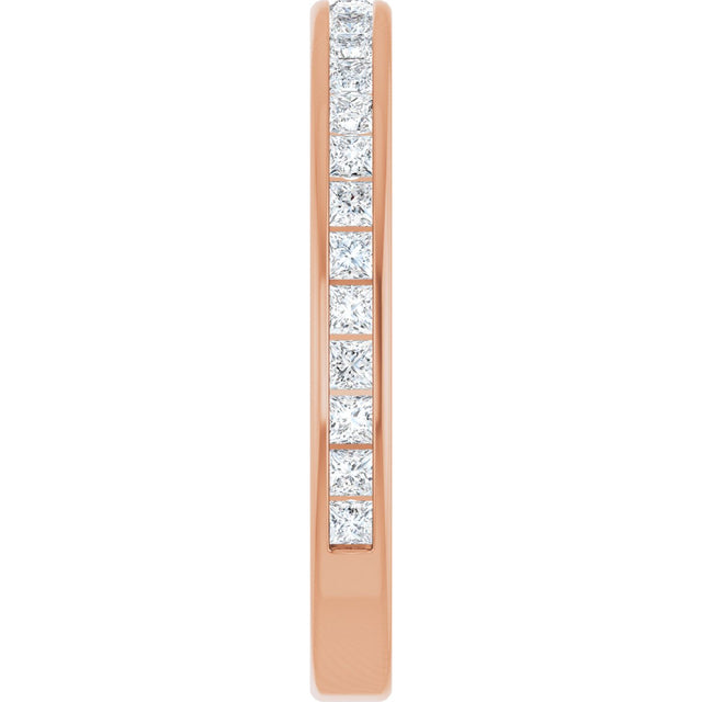 14K Gold Square Lab-Grown Diamond Channel-Set Anniversary Band – 1.5x1.5 mm Stones - Rose Gold - view 4