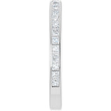 14K Gold Square Lab-Grown Diamond Channel-Set Anniversary Band – 1.5x1.5 mm Stones - White Gold - view 4