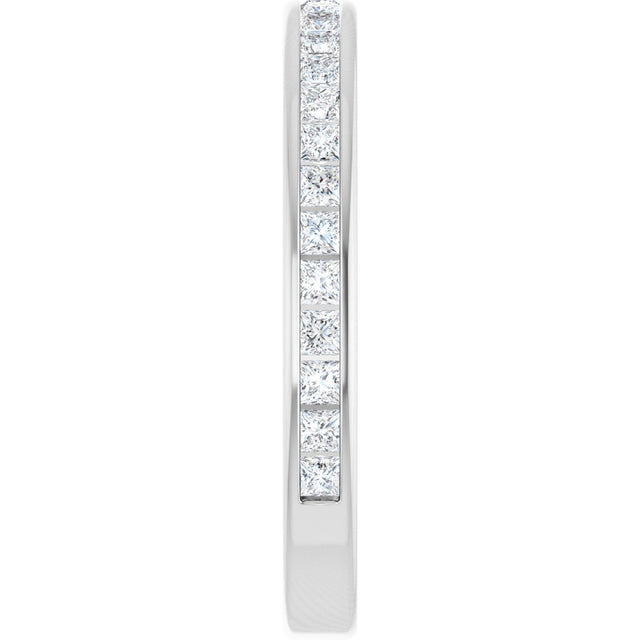 14K Gold Square Lab-Grown Diamond Channel-Set Anniversary Band – 1.5x1.5 mm Stones - White Gold - view 4