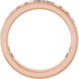 14K Gold Straight Baguette Natural Diamond Channel-Set Anniversary Band – 3x2 mm Stones - Rose Gold - view 2