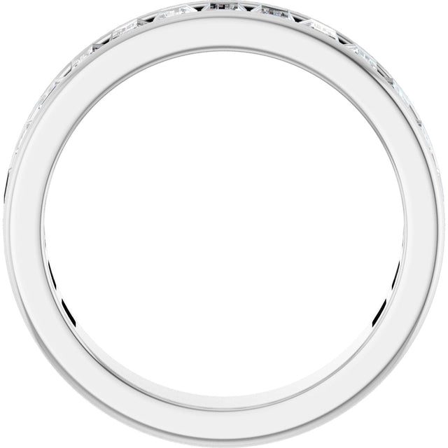 14K Gold Straight Baguette Natural Diamond Channel-Set Anniversary Band – 3x2 mm Stones - White Gold - view 2