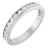14K Gold Round Lab-Grown Diamond Channel-Set Anniversary Band – 2 mm Stones - White Gold