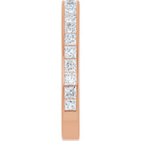 14K Gold Square Natural Diamond Channel-Set Anniversary Band – 2.25x2.25 mm Stones - Rose Gold - view 4