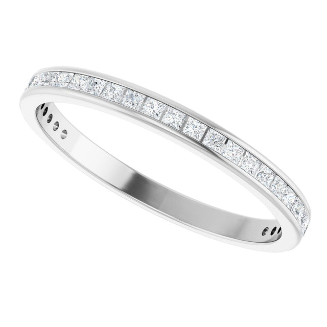 14K Gold Square Lab-Grown Diamond Channel-Set Anniversary Band – 1.5x1.5 mm Stones - White Gold - view 5
