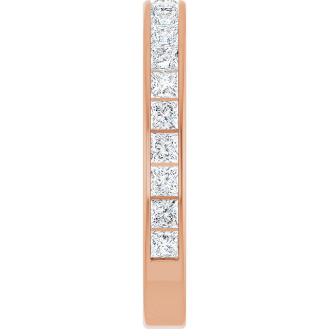 14K Gold Square Natural Diamond Channel-Set Anniversary Band – 2.25x2.25 mm Stones - Rose Gold - view 4