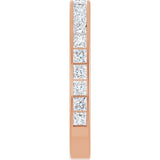 14K Gold Square Lab-Grown Diamond Channel-Set Anniversary Band – 2.25x2.25 mm Stones - Rose Gold - view 4