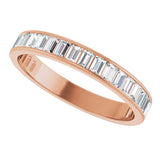 14K Gold Straight Baguette Lab-Grown Diamond Channel-Set Anniversary Band – 3x2 mm Stones - Rose Gold - view 5