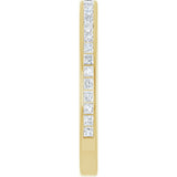 14K Gold Square Lab-Grown Diamond Channel-Set Anniversary Band – 1.5x1.5 mm Stones - Yellow Gold - view 4