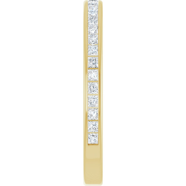 14K Gold Square Lab-Grown Diamond Channel-Set Anniversary Band – 1.5x1.5 mm Stones - Yellow Gold - view 4