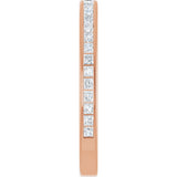 14K Gold Square Lab-Grown Diamond Channel-Set Anniversary Band – 1.5x1.5 mm Stones - Rose Gold - view 4