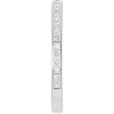 14K Gold Square Lab-Grown Diamond Channel-Set Anniversary Band – 1.5x1.5 mm Stones - White Gold - view 4