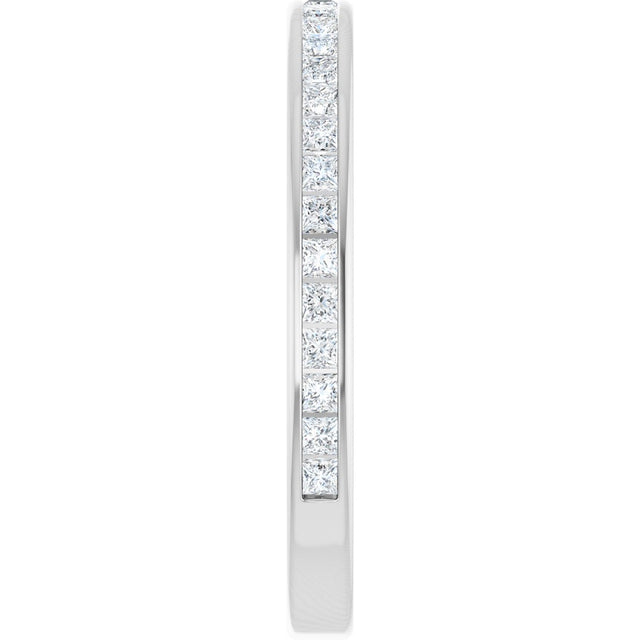 14K Gold Square Lab-Grown Diamond Channel-Set Anniversary Band – 1.5x1.5 mm Stones - White Gold - view 4