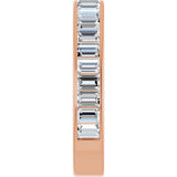 14K Gold Straight Baguette Lab-Grown Diamond Channel-Set Anniversary Band – 3x2 mm Stones - Rose Gold - view 4