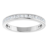 14K Gold Square Lab-Grown Diamond Channel-Set Anniversary Band – 1.5x1.5 mm Stones - White Gold - view 3